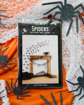 Glittered Wall Décor Spiders