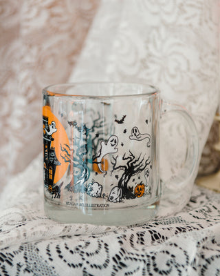 Ghostly Manor Glass Mug