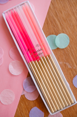 Hot Pinks Gold Dipped Candles