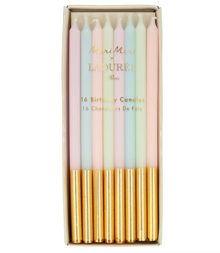 Laduree x Meri Meri Pastel Gold Dipped Candles