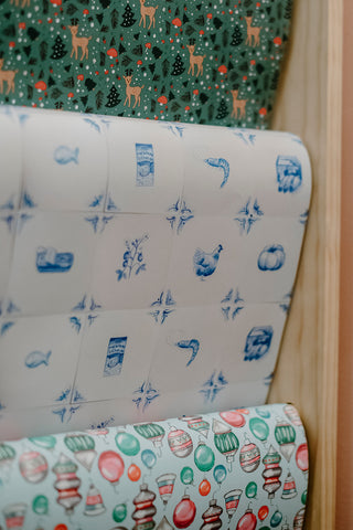 Delft Tile Gift Wrap - Holiday 2024