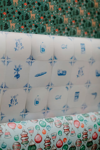 Delft Tile Gift Wrap - Holiday 2024