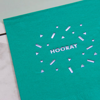 Hooray Foil Napkins - Teal
