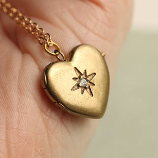 Vintage Heart Locket with Star