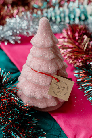 Pale Pink Glass Beaded Papier-Mâché Tree - Large