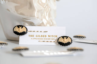 Bat Cameo Bobby Pin Bundle of 2: Halloween Chic