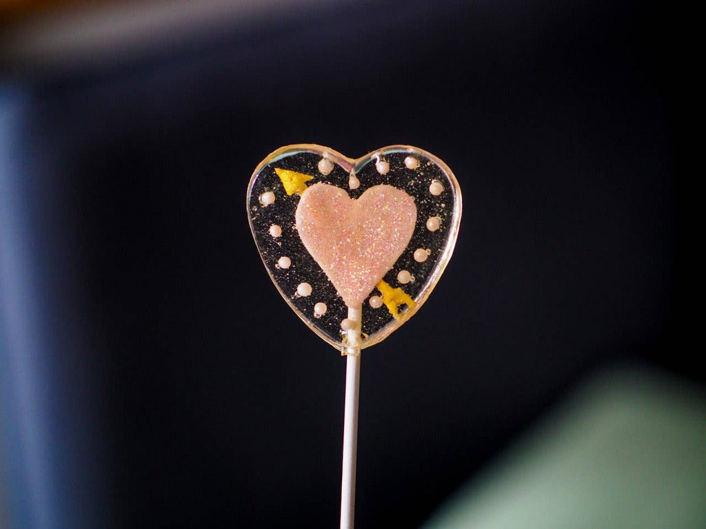 Fondant Glittering Heart & Arrow Lollipops
