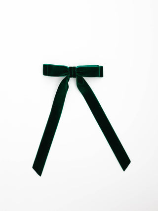 Long Velvet Bow Barrette