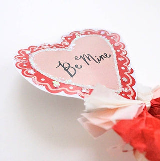 Vintage Heart Valentine Handmade Glitter Be Mine Party Wand