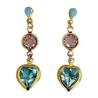 Blue Heart Earrings