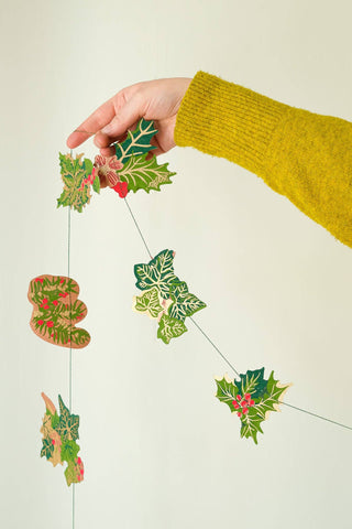 Holly and Ivy Sewn Garland