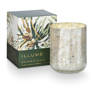 Boxed Mercury Glass Candle - Balsam and Cedar