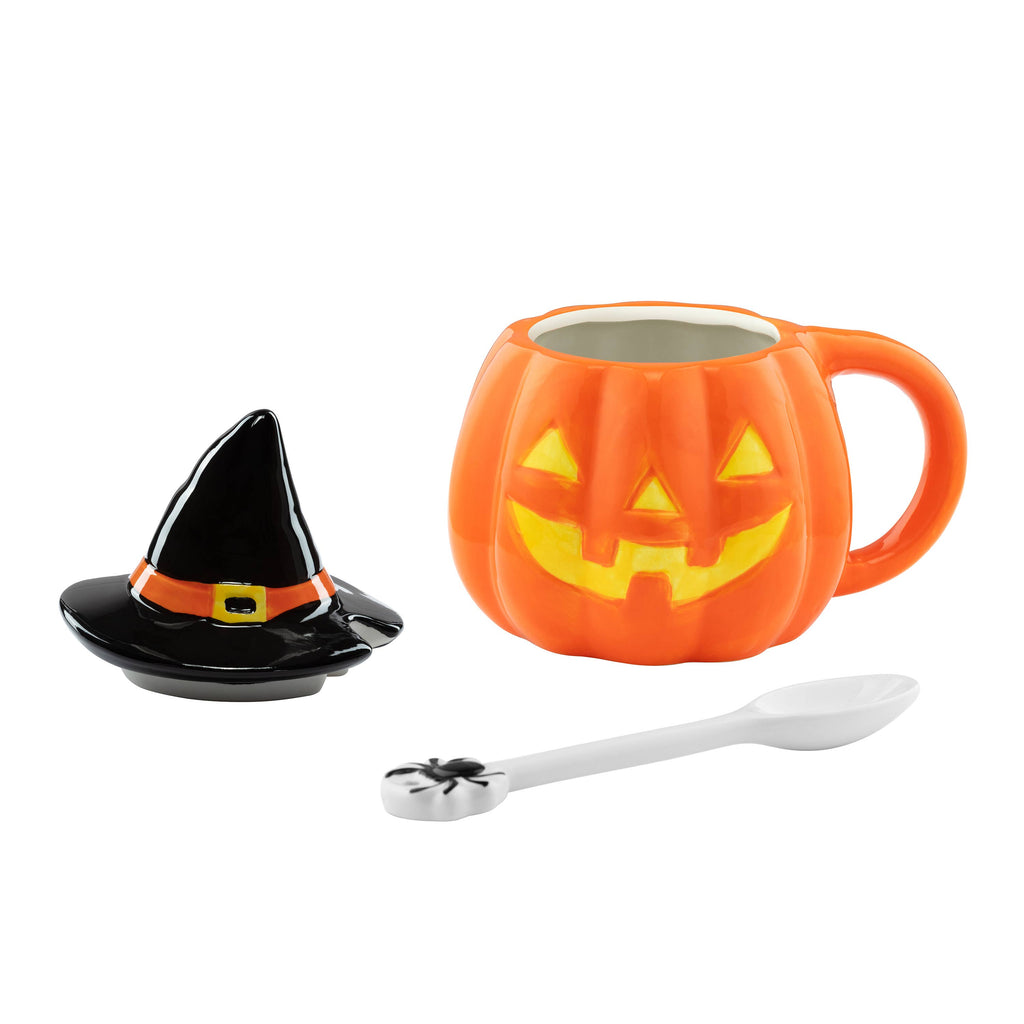 Jack-O-Lantern Mug with Hat and Spoon