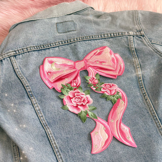 Bow XL Back Patch, Pink