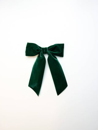 Wide Velvet Bow Barrette