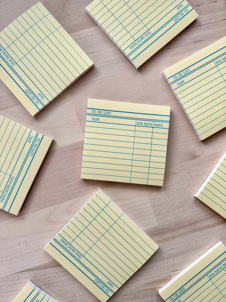 Library Card Post-It Sticky Notes - Yellow