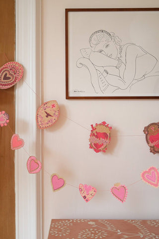 Sweet Hearts Sewn Garland