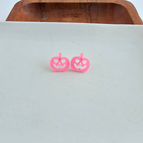 Pink Pumpkin Stud Earrings