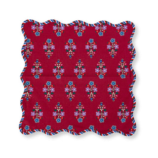 Burgundy Folk Floral Napkin