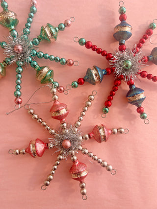 Tinsel Starburst Ornament - Three Colors