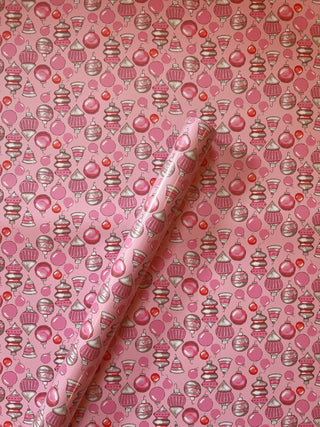 Pink Shiny Brite Gift Wrap - Holiday 2024