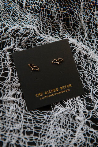 Dainty Bat Stud Earrings: Halloween Chic Jewelry
