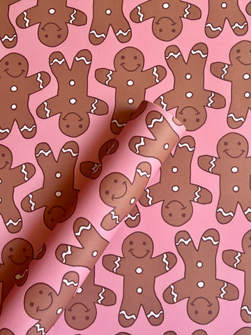 Gingerbread Line Dance Gift Wrap