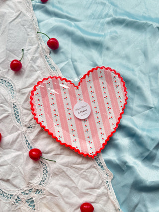 Vintage Rose Heart Plates