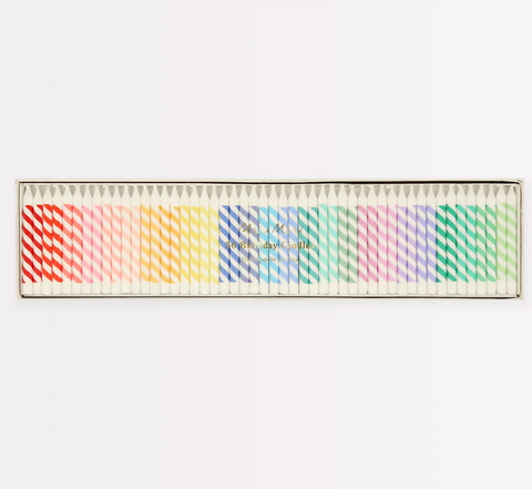 Rainbow Striped Mini Candles - Meri Meri