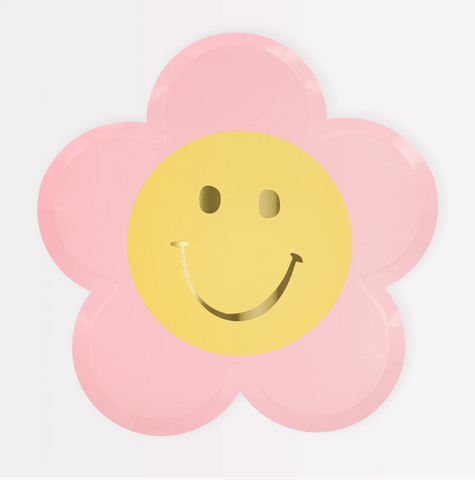 Happy Face Flower Plates