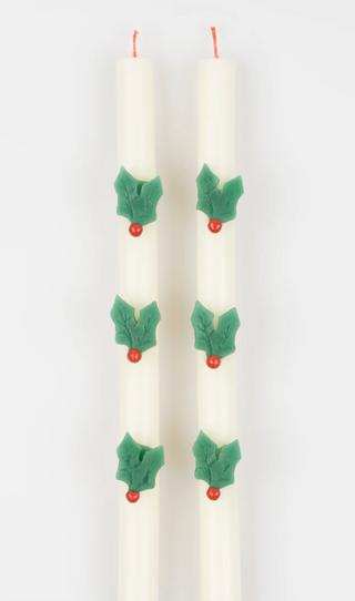 Holly Table Candles