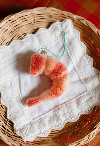 Glitter Shrimp Ornament