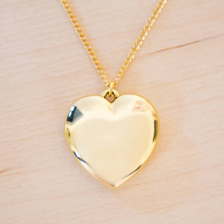 Vintage Jumbo Puff Heart Necklace