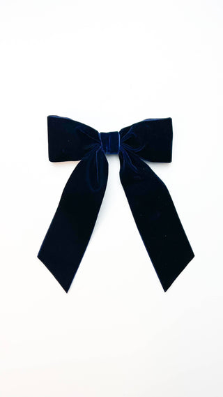 Wide Velvet Bow Barrette