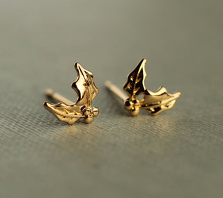 Gold Holly Stud Earrings