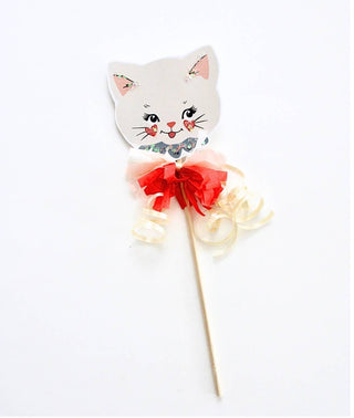 Vintage Kitty Valentine Handmade Glitter Cat Party Wand