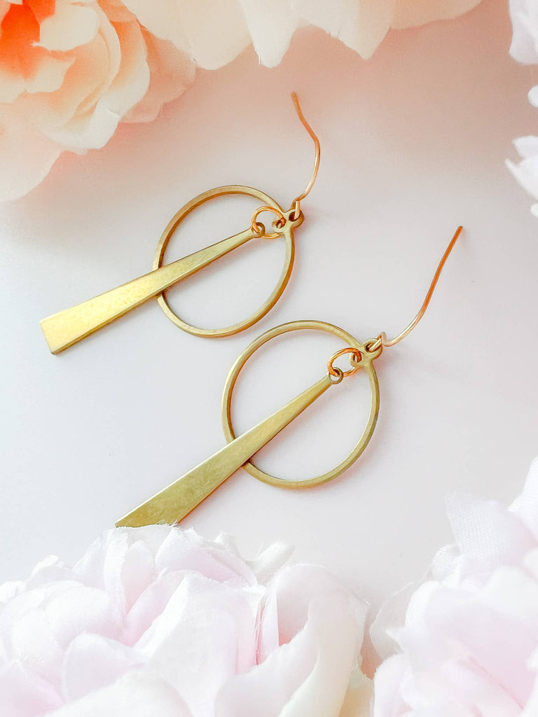 Raw Brass Hoop Earrings | Raw Brass Earrings