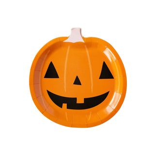 Hey Pumpkin Pumpkin Shaped Paper Plate