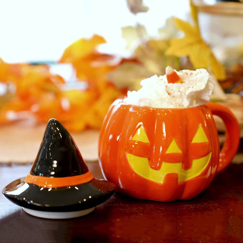 Jack-O-Lantern Mug with Hat and Spoon