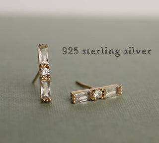 Classic Art Deco Baguette Stud Earrings