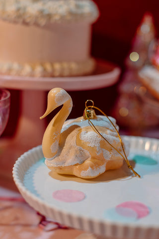 Swan Cream Puff Ornament