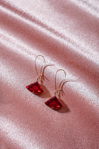 Ruby Red Deco Earrings