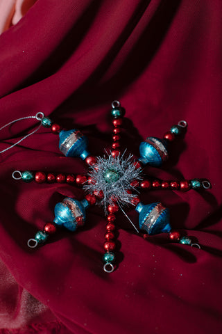 Tinsel Starburst Ornament - Three Colors