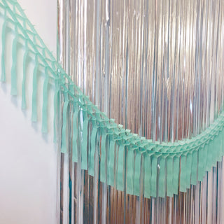 Mint Fringe Tissue Garland