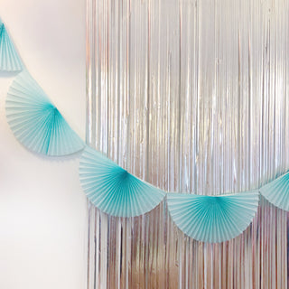 Light Blue Fan Tissue Garland