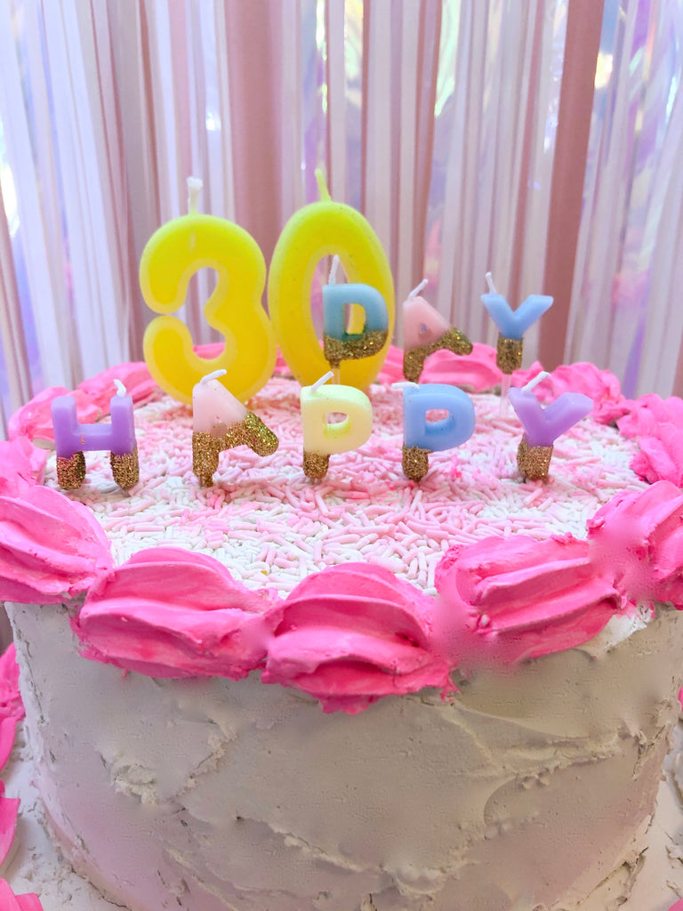 Happy Birthday Candle Set - Pastel Rainbow