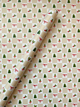 Merry Mini Checkerboard Gift Wrap - Holiday 2021