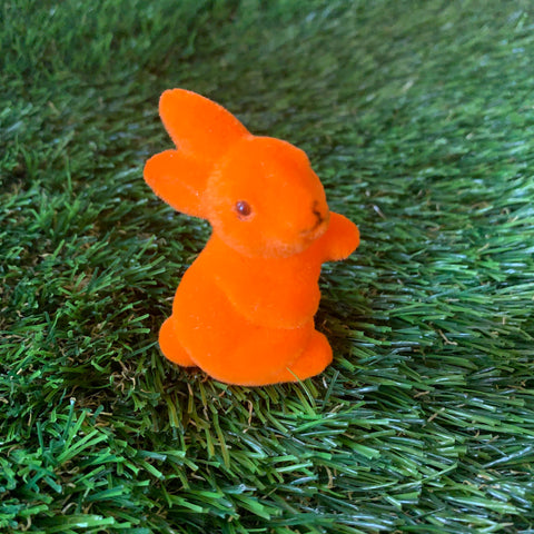 Fuzzy Waving Bunny - Tiny Orange