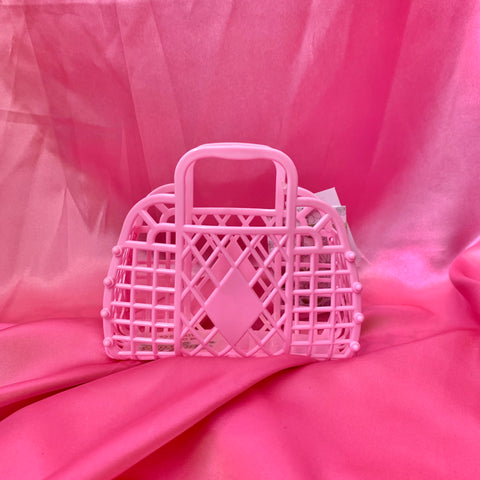 Jelly Retro Basket - Mini 6" Bubblegum Pink