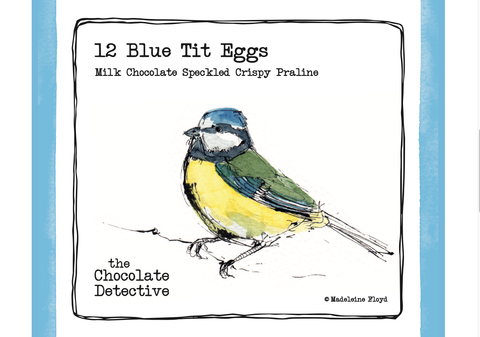 Blue Tit Chocolate Praline Eggs in carton - dozen
